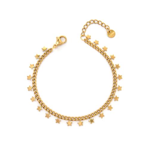 Stainless Steel Jewelry Bracelet, 304 Stainless Steel, gold color plated, fashion jewelry & for woman, Sold By PC