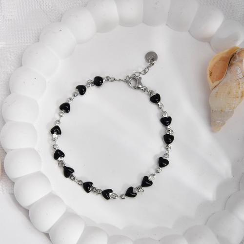 Stainless Steel Jewelry Bracelet, 304 Stainless Steel, plated, fashion jewelry & for woman & enamel, more colors for choice, Sold By PC