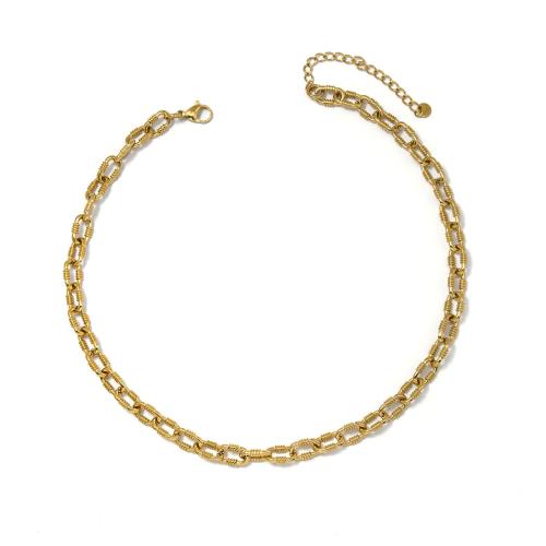 Stainless Steel Chain Necklace, 304 Stainless Steel, 18K gold plated, fashion jewelry & Unisex, Sold By PC