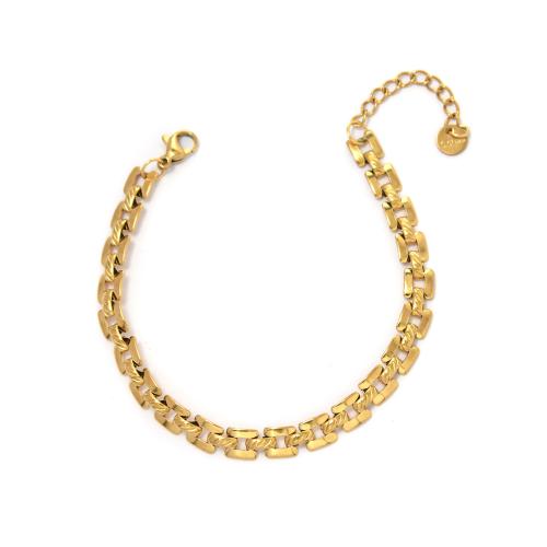 Stainless Steel Jewelry Bracelet, 304 Stainless Steel, gold color plated, fashion jewelry & for woman, Sold By PC