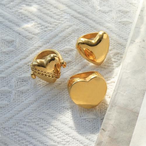 Stainless Steel Finger Ring, 304 Stainless Steel, plated, different size for choice & different styles for choice & for woman, golden, Sold By PC