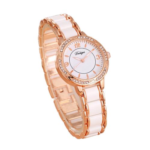 Women Wrist Watch, Alloy, with Glass & 304 Stainless Steel, plated, fashion jewelry & for woman & with rhinestone, more colors for choice, Length:21 cm, Sold By PC