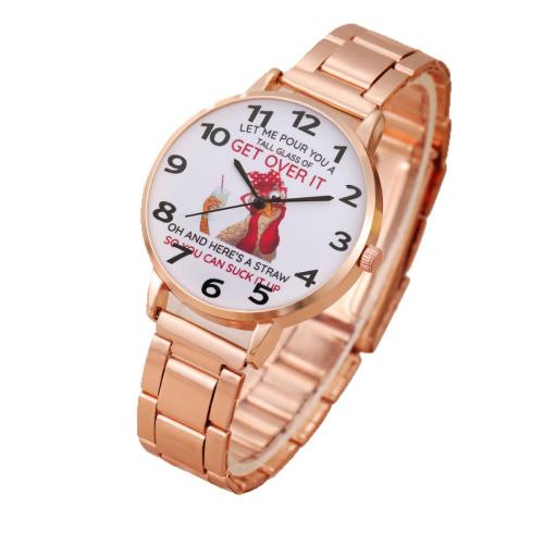 Women Wrist Watch, Alloy, with Glass & 304 Stainless Steel, plated, fashion jewelry & for woman, more colors for choice, Length:21 cm, Sold By PC