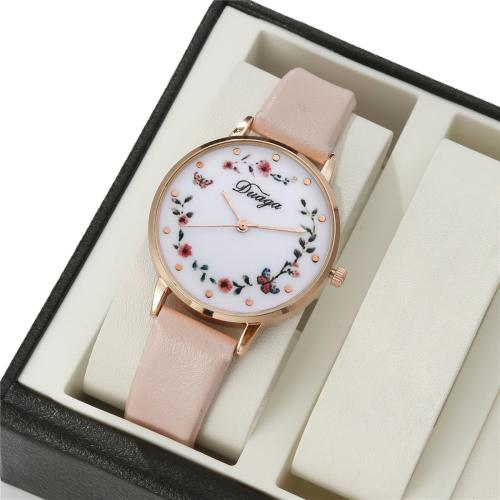 Women Wrist Watch, Alloy, with Faux Leather & Glass & 304 Stainless Steel, plated, fashion jewelry & for woman & with rhinestone, more colors for choice, Length:24 cm, Sold By PC