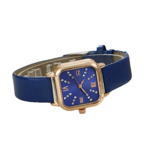 Women Wrist Watch, Alloy, with Faux Leather & Glass & 304 Stainless Steel, plated, fashion jewelry & for woman & with rhinestone, more colors for choice, Length:21 cm, Sold By PC