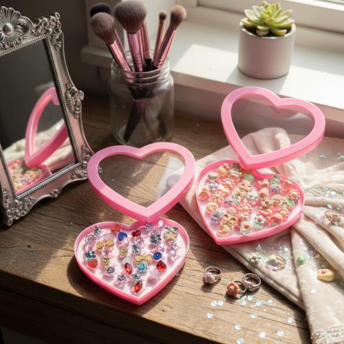 Children Finger Ring, Acrylic, fashion jewelry & for children, more colors for choice, 15x14x3.50mm, Sold By Box