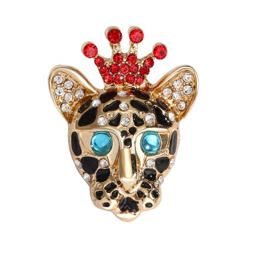 Rhinestone Brooch, Tibetan Style, Unisex & enamel & with rhinestone, more colors for choice, Sold By PC