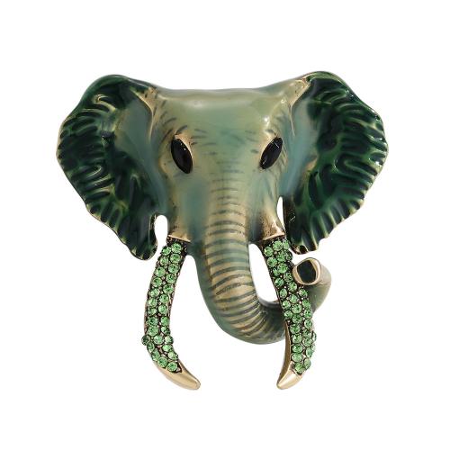Enamel Brooch, Tibetan Style, Elephant, plated, Unisex & with rhinestone, more colors for choice, Sold By PC