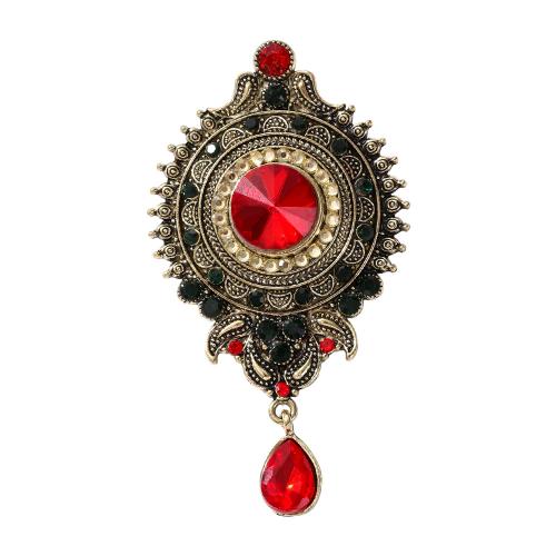 Rhinestone Brooch, Tibetan Style, Unisex & different styles for choice & with rhinestone, more colors for choice, Sold By PC