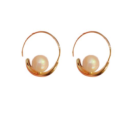 Brass Drop Earring, with Mabe Pearl, real gold plated, fashion jewelry & for woman, 26x10mm, Sold By Pair