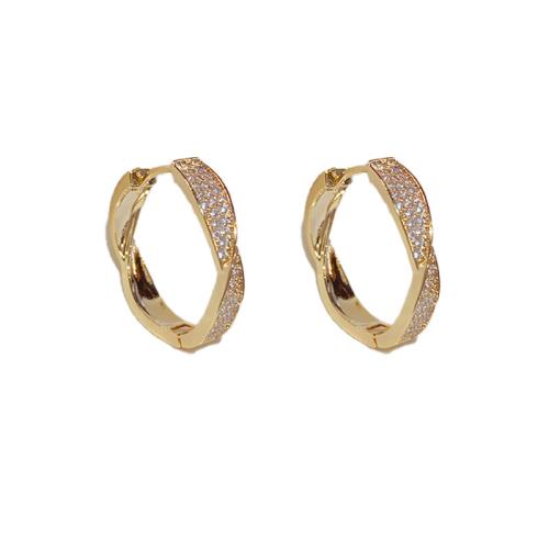 Cubic Zirconia Micro Pave Brass Earring, plated, fashion jewelry & micro pave cubic zirconia & for woman, more colors for choice, 23x5mm, Sold By Pair