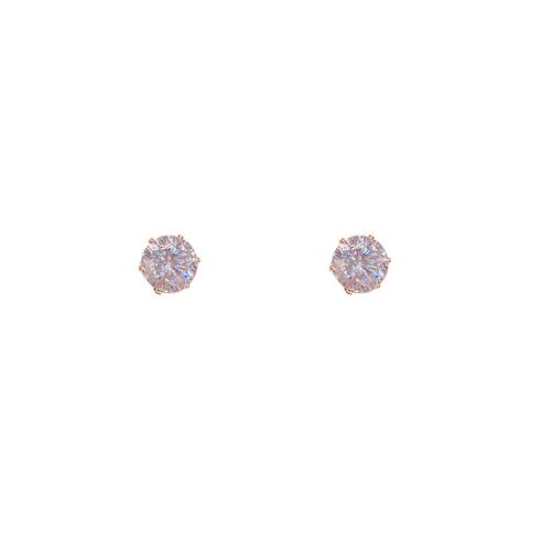 Cubic Zirconia Micro Pave Brass Earring, real gold plated, fashion jewelry & micro pave cubic zirconia & for woman, 7mm, Sold By Pair