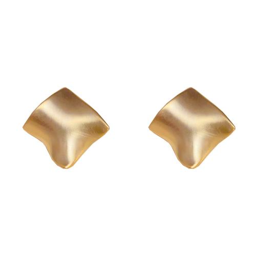 Brass Stud Earring, Rhombus, plated, fashion jewelry & brushed & for woman, more colors for choice, 27.80x28.20mm, Sold By Pair