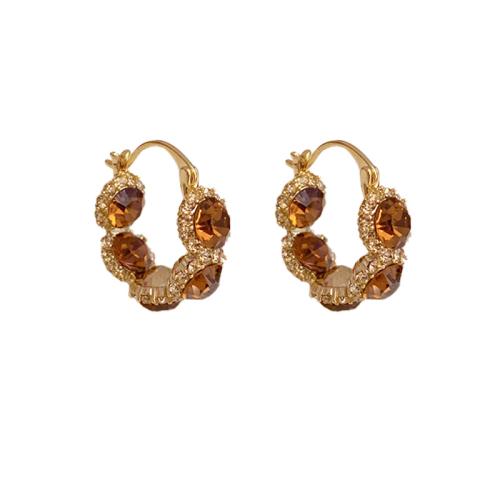 Cubic Zirconia Micro Pave Brass Earring, real gold plated, fashion jewelry & micro pave cubic zirconia & for woman, more colors for choice, 22x9mm, Sold By Pair