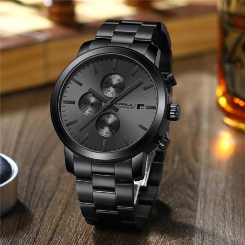 Tibetan Style Watch Bracelet, with Glass & 304 Stainless Steel, Round, plated, Life water resistant & with single calendar & for man, more colors for choice, 240x22mm, Sold By PC