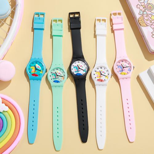 Fashion Children Watch, Alloy, with Glass & Silicone & 304 Stainless Steel, plated, fashion jewelry & for children, more colors for choice, Sold By PC
