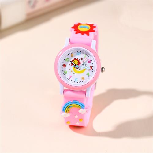 Fashion Children Watch, Plastic, with 304 Stainless Steel, plated, fashion jewelry & for children, more colors for choice, Sold By PC