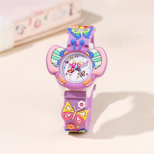 Fashion Children Watch, Plastic, with Glass & 304 Stainless Steel, plated, fashion jewelry & for children, more colors for choice, Sold By PC