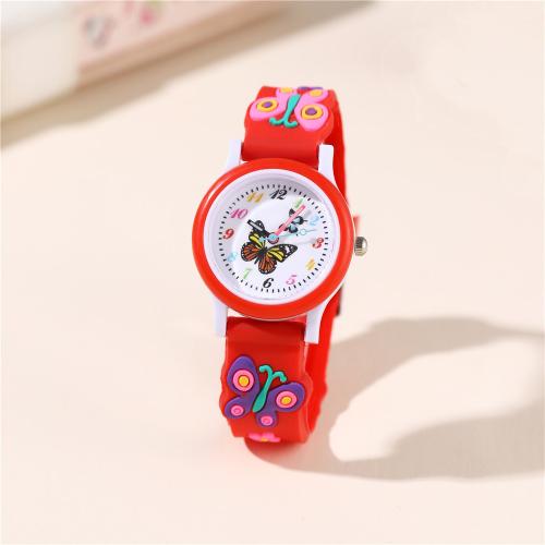 Fashion Children Watch, Plastic, with Glass & 304 Stainless Steel, plated, fashion jewelry & for children, more colors for choice, Sold By PC