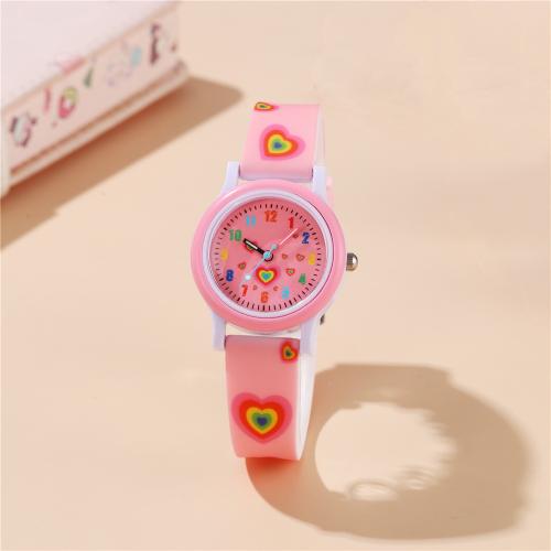 Fashion Children Watch, Plastic, with 304 Stainless Steel, plated, fashion jewelry & for children, more colors for choice, Sold By PC