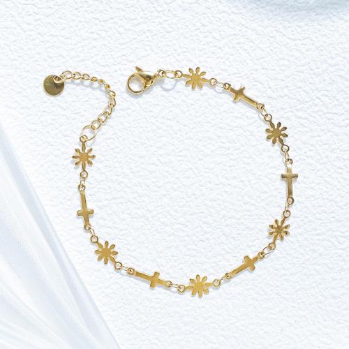 Stainless Steel Jewelry Bracelet, 304 Stainless Steel, gold color plated, fashion jewelry & for woman, Sold By PC