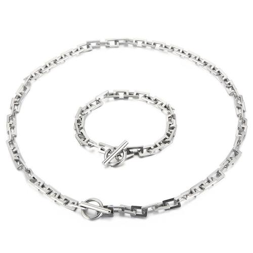 Fashion Stainless Steel Jewelry Sets, 304 Stainless Steel, handmade, fashion jewelry & different styles for choice & for man, original color, Sold By PC