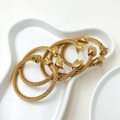 304 Stainless Steel Cuff Bangle, real gold plated, fashion jewelry & Unisex & different styles for choice, Sold By PC