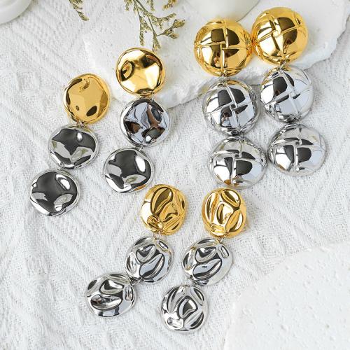 Stainless Steel Drop Earring, 304 Stainless Steel, plated, different styles for choice & for woman & two tone, Sold By Pair