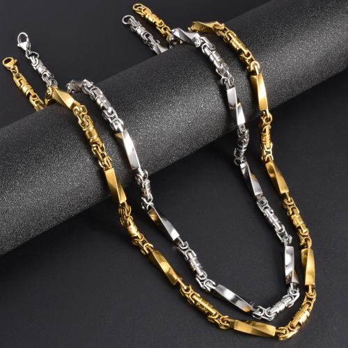 Stainless Steel Chain Necklace, 304 Stainless Steel, plated, fashion jewelry & handmade & Unisex, more colors for choice, Sold By PC