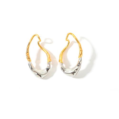 Stainless Steel Stud Earrings, 304 Stainless Steel, plated, different styles for choice & for woman & two tone & hollow, Sold By Pair