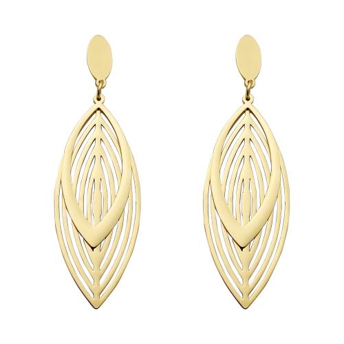 Stainless Steel Drop Earring, 304 Stainless Steel, Leaf, plated, fashion jewelry & for woman & hollow, golden, Sold By Pair