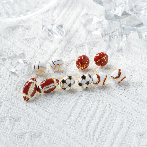 Edelstahl Ohrringe, 304 Edelstahl, goldfarben plattiert, verschiedene Stile für Wahl & für Frau & Emaille, verkauft von Paar