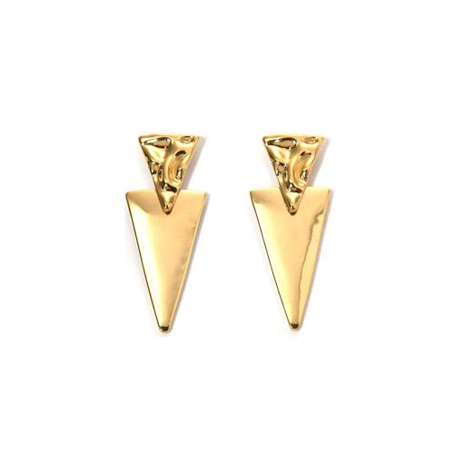 Stainless Steel Drop Earring, 304 Stainless Steel, Triangle, plated, fashion jewelry & for woman, more colors for choice, Sold By Pair