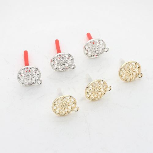 Tibetan Style Earring Findings,  , Flower, plated, fashion jewelry & hollow, more colors for choice, 100PCs/Bag, Sold By Bag
