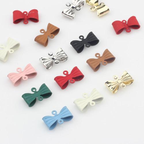 Tibetan Style Connector, Bowknot, painted, DIY, more colors for choice, 100PCs/Bag, Sold By Bag