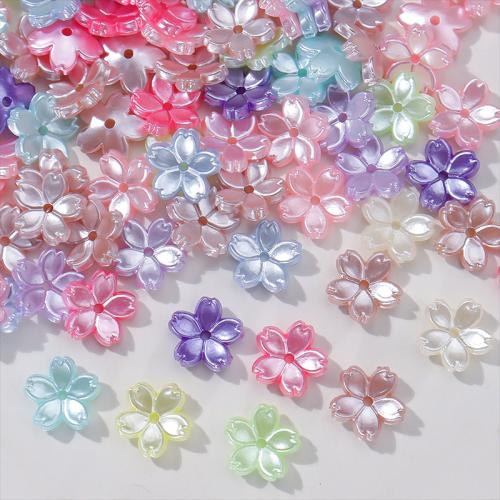 Spray Painted Acrylic Beads, Flower, DIY, more colors for choice, 11mm, 2000PCs/Bag, Sold By Bag