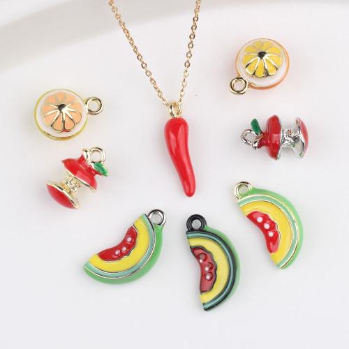 Tibetan Style Enamel Pendants, Fruit, plated, DIY, more colors for choice, 100PCs/Bag, Sold By Bag