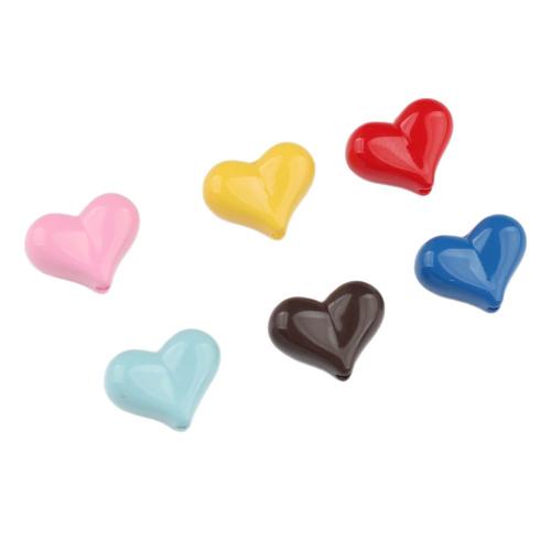 Opaque Acrylic Beads, Heart, stoving varnish, DIY, more colors for choice, 100/Bag, Sold By Bag
