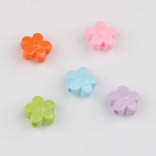 Opaque Acrylic Beads, Flower, stoving varnish, DIY, more colors for choice, 100PCs/Bag, Sold By Bag