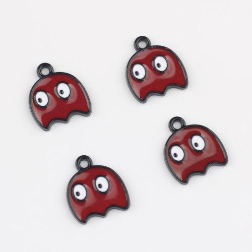 Tibetan Style Enamel Pendants, Ghost, plated, DIY, mixed colors, 100PCs/Bag, Sold By Bag