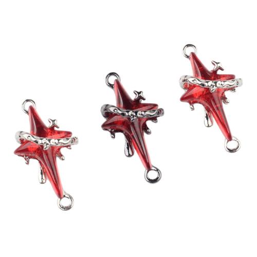 Resin Connector, Tibetan Style, with Resin, Cross, plated, DIY, mixed colors, 100PCs/Bag, Sold By Bag