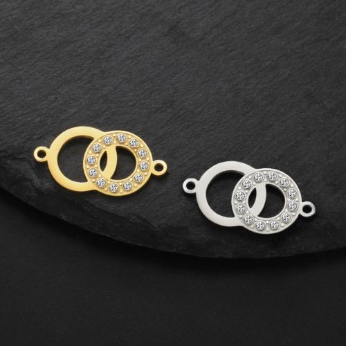 Stainless Steel Connector, 304 Stainless Steel, plated, DIY & with rhinestone, more colors for choice, 24x12mm, 10PCs/Bag, Sold By Bag