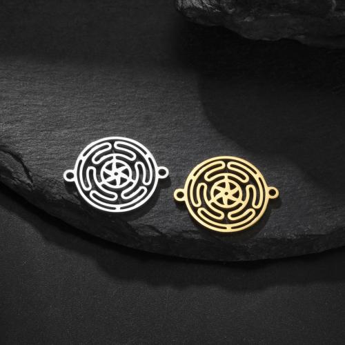 Stainless Steel Connector, 304 Stainless Steel, Round, plated, DIY & hollow, more colors for choice, 22.50x18mm, 10PCs/Bag, Sold By Bag