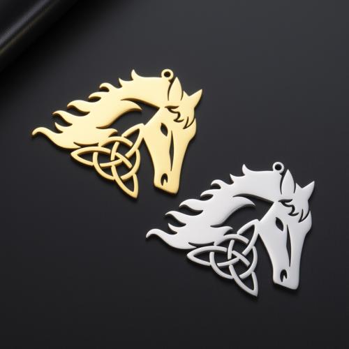 Stainless Steel Animal Pendants, 304 Stainless Steel, Horse, plated, DIY & hollow, more colors for choice, 36x33mm, 10PCs/Bag, Sold By Bag