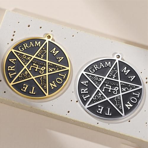 Stainless Steel Pendants, 304 Stainless Steel, Round, plated, DIY, more colors for choice, 38x35mm, 10PCs/Bag, Sold By Bag