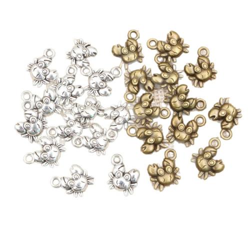 Tibetan Style Animal Pendants, Crab, DIY, more colors for choice, 12x11mm, 100PCs/Bag, Sold By Bag