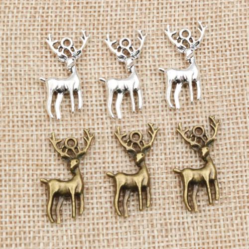 Tibetan Style Animal Pendants, Deer, DIY, more colors for choice, 28x13.50mm, 100PCs/Bag, Sold By Bag