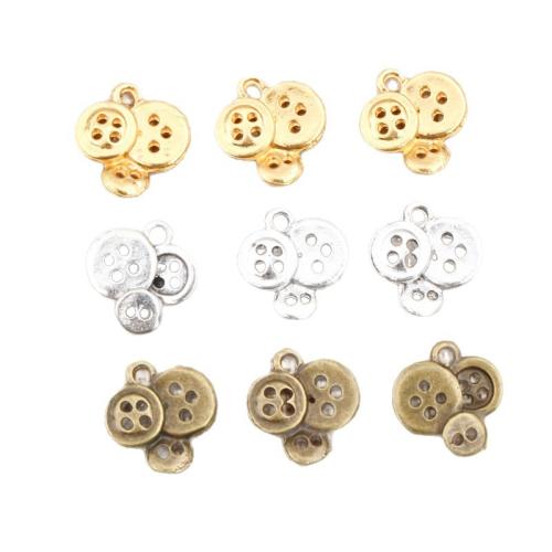Tibetan Style Pendants, Button Shape, DIY, more colors for choice, 15x14mm, 100PCs/Bag, Sold By Bag