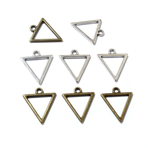 Tibetan Style Pendants, Triangle, DIY, more colors for choice, 18x16mm, 100PCs/Bag, Sold By Bag
