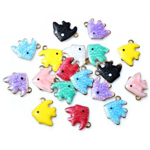 Stainless Steel Animal Pendants, 304 Stainless Steel, Fish, DIY & enamel, 11x9mm, 100PCs/Bag, Sold By Bag